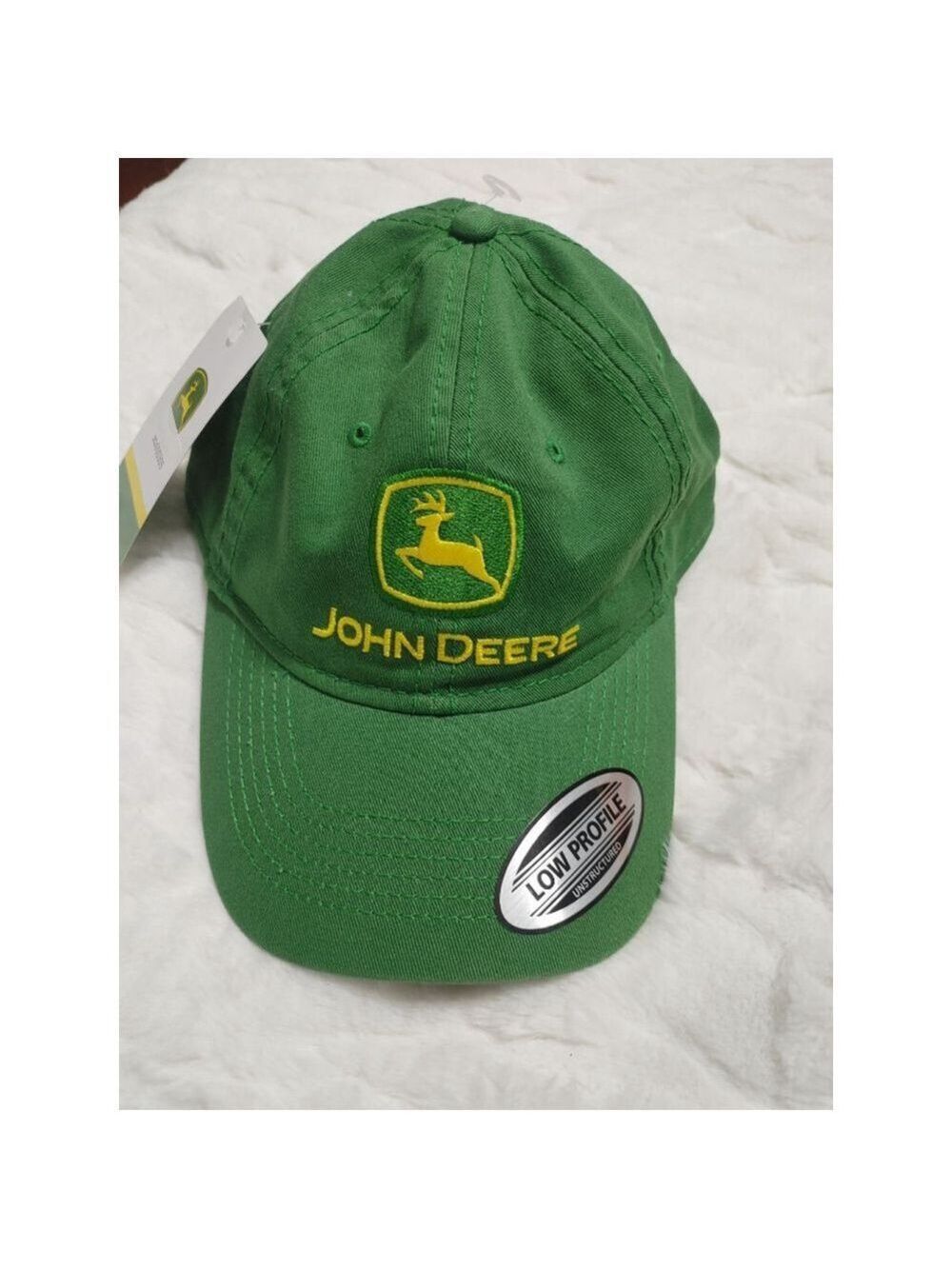 New! Men's John Deere Green Classic Cotton Low Profile Cap One Size